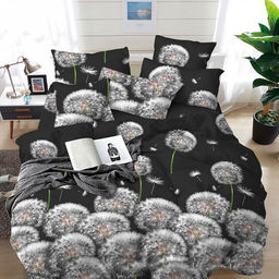 Постельное белье, комплект Евростандарт "Романтичный одуван" 4 предмета: пододеяльник 200х215см, простыня 220х240см, 2 наволочки 50х70см с клапаном-запахом, полисатин 95г/м2, упаковка "классическая" ПВХ 34,5х41см, "Домашняя мода" (Россия)