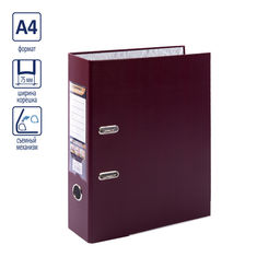 Expert Complete Регистратор PVC, мет.уг. 75 мм 50 шт. Premier A4 арочный механ. (разб.) лён бордовый EC1012265