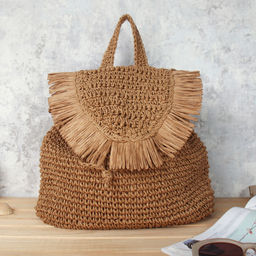 Рюкзак плетеный 30 см / DW-16 /уп 80/коричневый - Галеонтрейд фото 7