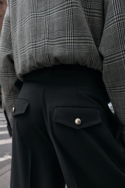 PANTAL?N ANCHO TIRO ALTO / Negro - Zara фото 6