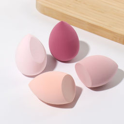 Спонжи для макияжа, набор - 4 шт., увеличиваются при намокании, розовые