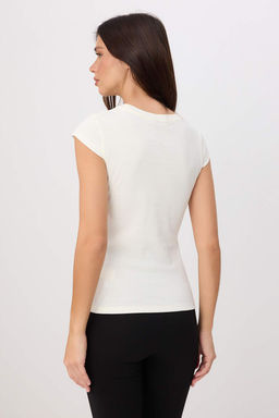 Siyah Regular/Normal Kal?p K?sa Kollu Orme Crop/K?sa Pamuk Ribana Orme T-shirt TWOSS26TS00299 - Trendyolmilla фото 8