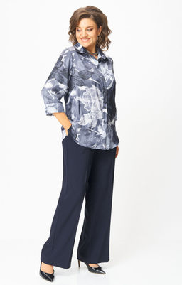 Костюм БелЭльСтиль 877/601 синий принт+синий