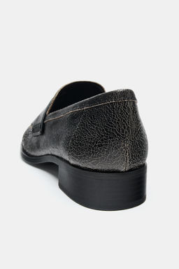 DISTRESSED LEATHER LOAFERS - Zara фото 7