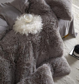 Меховой КПБ Mency Однотонный MMENO004 Евро