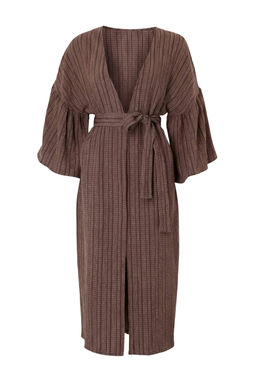 Ekru Kusakl? Maxi Dokuma Volanl? Keten Kar?s?ml? Plaj Kimono&Kaftan TBESS23KM00028 - Trendyolmilla фото 26