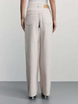 Джинсы wide leg с регулируемым поясом / Zarina  фото 4