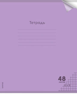 Цена за 2 шт. Тетрадь 48л. Prof-Press "Пастель Violet" клетка (48-1346) пластиковая обложка