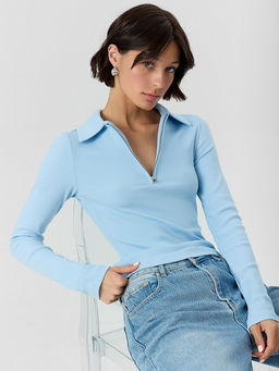 Поло женское голубое - Mark formelle фото 6