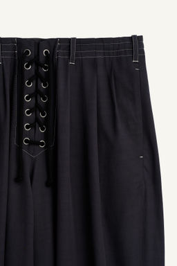 PANTAL?N FLUIDO CORDONES / Marino oscuro - Zara фото 9