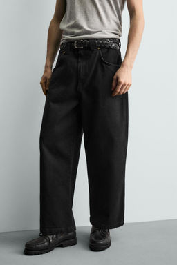 PANTAL?N CARPINTERO WIDE FIT / Negro - Zara фото 5