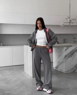 K11391 Костюм двойка: толстовка и брюки ГРАФИТ