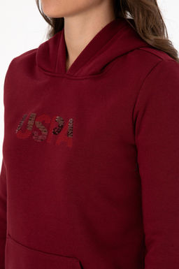 Kad_n Bordo Basic Sweatshirt Sepette S_rpriz _ndirim - U.s. polo assn фото 7
