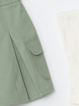 Beli Lastikli K?z ?ocuk Etek ve K?lotlu ?orap 2li Tak?m