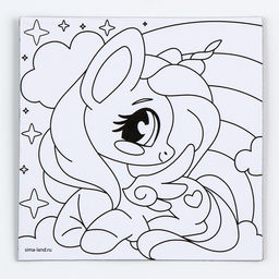 Цена за 2 шт. Магнит-раскраска «Единорожка», 10×10 см