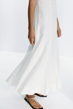 MIDI CORSET DRESS WITH CUTWORK EMBROIDERY - Zara фото 7