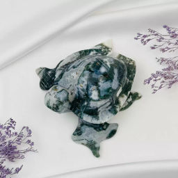 Радуга Самоцветов Фигурка резная Черепаха из Мохового Агата  фото 3