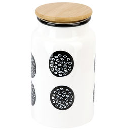 Банка для сыпучих продуктов (с бамбуковой крышкой) Bianco & Nero 11*11*19см. v=1300 мл.(инд. упак)