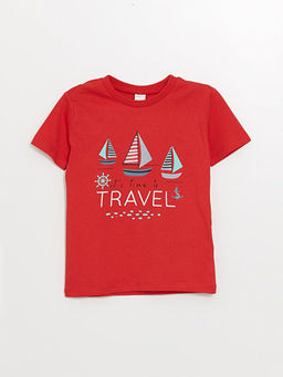 Bisiklet Yaka K?sa Kollu Bask?l? Erkek Bebek Ti??rt