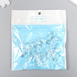 Цена за 6 шт. Бусина для творчества пластик Медвежонок 3D прозрачный перламутр 3х1,5х3,2 см - Арт узор фото 5