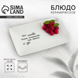 Блюдо керамическое «Любовь», 20.5×12.5×1.8 см