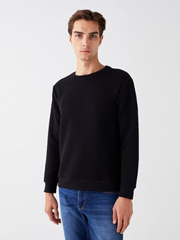 Bisiklet Yaka Uzun Kollu Erkek Sweatshirt