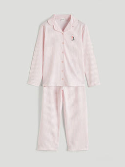 G?mlek Yaka K?z ?ocuk Pijama Tak?m