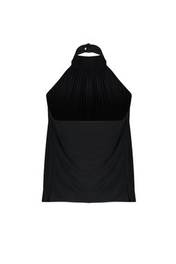 Siyah Pilise Halter Yaka Regular/Normal Kal?p Esnek Orme Bluz TWOSS24BZ00365 - Trendyolmilla фото 8