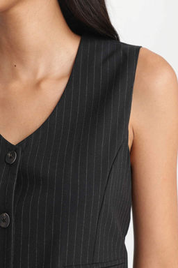 Полосатый блейзер приталенного кроя - Defacto фото 5