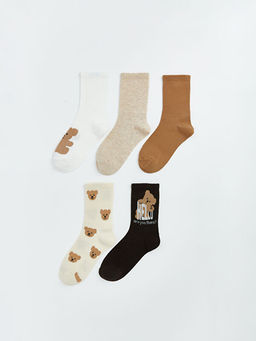 Ay? Bask?l? Kad?n Soket ?orap 5li