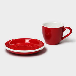Кофейная пара фарфоровая Magistro Coffee time, 2 предмета: чашка 80 мл, блюдце d=11,5 см, цвет красный  фото 3
