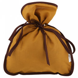 Эко-мешочек 25х30см "Горчичный", на завязках, хлопок 100%, упаковка "классическая" ПП с подвесом 14,5х20см, "Домашняя мода" (Россия)