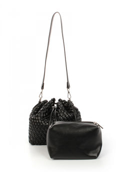 LACCOMA сумка СУ038-черный эко кожа хлопок  фото 4