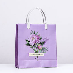 Цена за 5 шт. Пакет Цветочное счастье, мягкий пластик, 26 х 24 х 9 см, 140 мкм