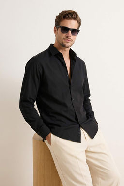 Siyah-Beyaz 2li Tak?m Slim Fit Oxford Kolay Utulenebilir Nefes Alan Erkek Gomlek TMNSS26GO00001 - Trendyolmilla фото 6