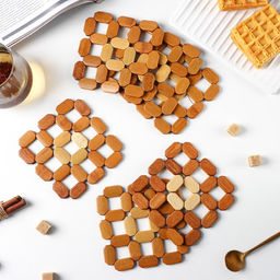 Цена за 6 шт. Подставка под горячее Доляна «Бамбук», под кружку, бамбук, 12×12 см