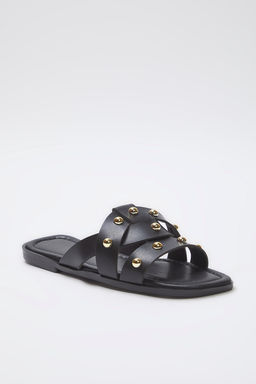 Trendyol Shoes Siyah Gold Trok Tasl? Kad?n S?k Terlik TAKSS25TE00032 - Trendyolmilla фото 4