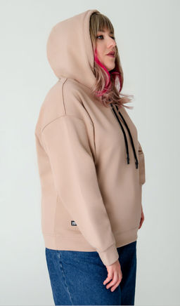 Арт. 15116 Худи женское с капюшоном 46-54 (5 шт) Цвет:бежевый - Калинка фото 9