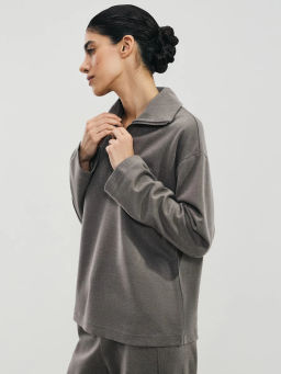 Джемпер на молнии с отложным воротником / Zarina  фото 4