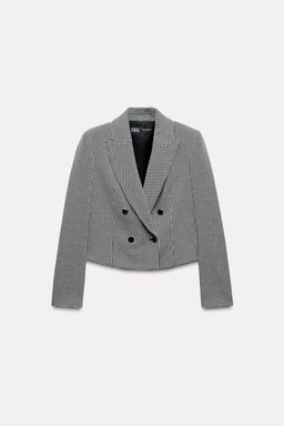 SHORT HOUNDSTOOTH BLAZER - Zara фото 3