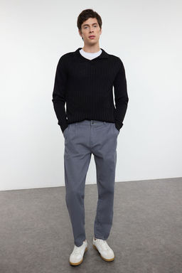 TRENDYOL MAN Antrasit %100 Pamuk Pileli Kargo Cepli Dokuma Gabardin Pantolon TMNAW25PL00006 - Trendyolmilla фото 3