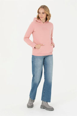 Женская базовая толстовка с капюшоном пудрового цвета Неожиданная скидка в корзине - U.s. polo assn фото 3