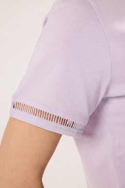 TRENDYOLMILLA Beyaz %100 Pamuk Isleme Detayl? Basic Bisiklet Yaka Orme T-Shirt TWOSS23TS00012 фото 26
