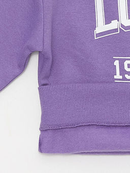 Bisiklet Yaka Bask?l? Uzun Kollu K?z ?ocuk Sweatshirt - Waikiki фото 3