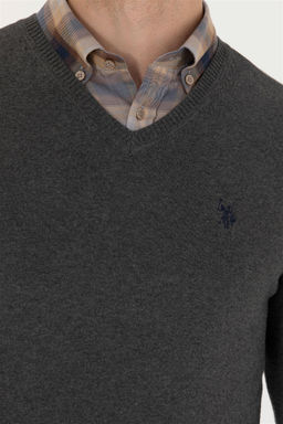 U. S. Polo Assn Мужской базовый свитер антрацитового меланжа - U.s. polo assn фото 14