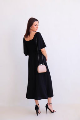 Martichelli Платье с завязками на груди чёрное  фото 3