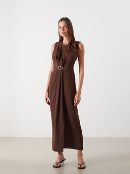 Bisiklet Yaka B?zg?l? Krep Elbise