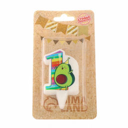 Свеча в торт Авокадо, цифра 1, 6,5 см - Страна карнавалия фото 4