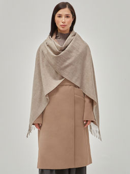 Большой теплый двусторонний палантин В СОСТАВЕ ШЕРСТЬ - Tantino фото 3