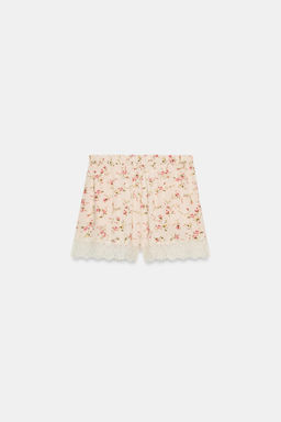 SHORTS ESTAMPADO FLORAL ENCAJE / Estampado - Zara фото 8